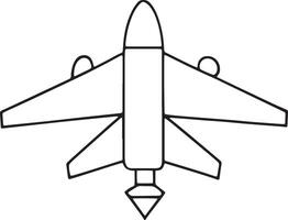 Fighter jet outline drawing of a modern aircraft design for aviation themed illustrations vector