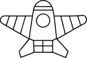 Black and white spaceship illustration ready for coloring or science themed educational designs vector