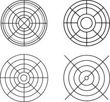 Geometric circular shape design in black and white with grid line pattern for abstract artwork vector