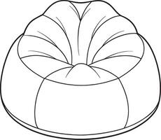 Comfortable beanbag chair illustration in clean outline ideal for relaxing home spaces vector