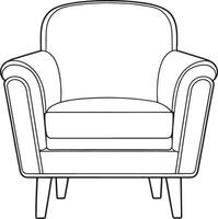 Modern armchair line drawing with clean contours for minimalist furniture and home design visuals vector
