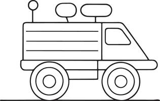 Transport vehicle outline for kids drawing and coloring pages in clean black and white style vector