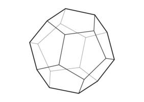 3D model of dodecahedron shape, illustration platonic solid isolated on a white background vector