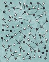 Monochrome Dotted Network on Grunge Aqua Background vector