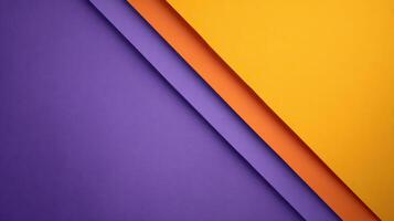 Overlapping layers of purple orange and yellow create a vibrant and modern abstract composition with a striking geometric pattern photo