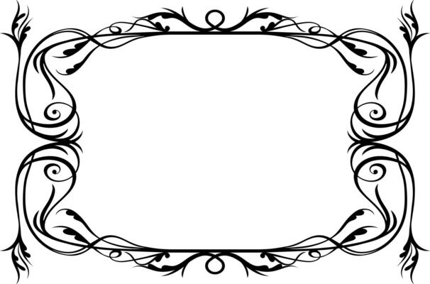 Classic Decorative Border Frame with Floral Swirls and Art Deco Style. Vintage Ornament for Certificate, Invitation, and Elegant Layouts