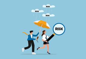 Business People Protecting Themselves from Falling Risks vector