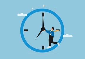 Confident Businessman Pushing Up Red Arrow Graph for Financial Success and Business Growth vector