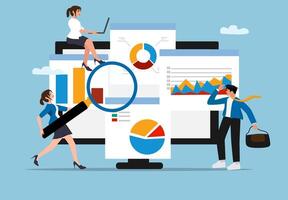 Business analytics and data visualization illustration vector