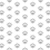 Lotus floral pattern, black and white abstract background illustration vector