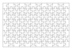 Jigsaw Puzzle Pieces Illustration, Line Style Design vector