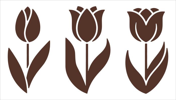 Tulip Clipart Elegant Floral Design for Spring Nature Projects