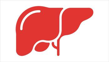 Red Liver Icon in Flat Design for Health and Medical Concepts vector