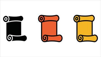 Scroll Icon Vintage Paper Roll Illustration vector