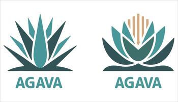 Modern Agave Leaf Symbol Logo with Geometric Style vector