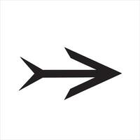 Art of black arrow pointing right isolated on white background vector