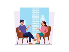 Two people having a conversation vector