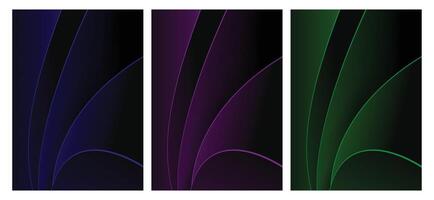 Colorful and modern cover design. Blue, Pink and Green Set of geometric dark pattern background vector