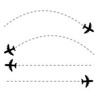 Airplanes flying in a line with a line connecting them vector