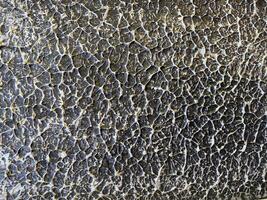 A close up of a black and white wall with cracks photo