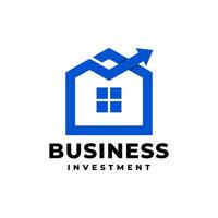 illustration of a house with a business graphic shape. house investment business logo template. vector