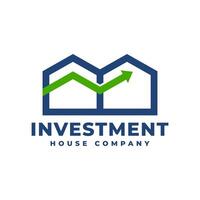 illustration of a two house with a business graphic shape. house investment business logo vector