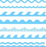 wave pattern set illustration vector