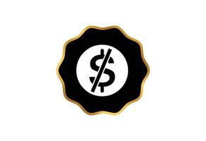 Free of charge logo design concept and black and golden color vector