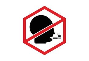 No smoking icon black and red color with white background vector