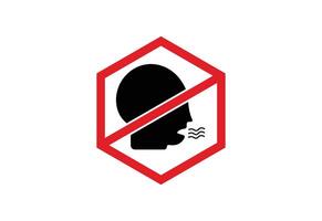 No talking icon black and red color with white background vector