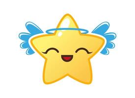 Angel star with wings and nimb vector