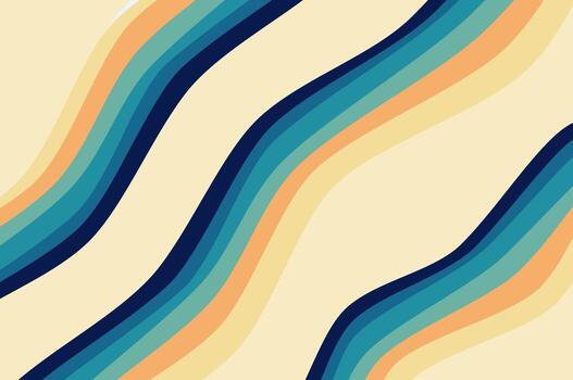 Geometric rounded wavy line striped with retro colorful. Retro style design template abstract background with space. vector