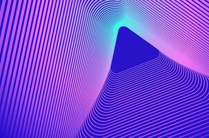Triangle concentric line ripple pattern technology abstract background with neon vibrant colours. Technology, science and futuristic background with copy space. vector