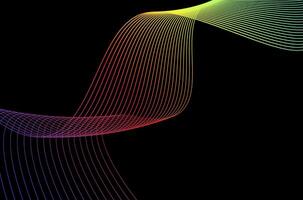 Minimal Abstract line stripes swirl colourful and black background. Luxury, bright and modern concept with copy space. vector