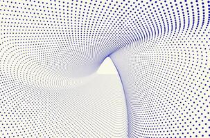 Concentric triangle line dots particles ripple swirl and spin rotate pattern tech abstract background. Technology, big data and futuristic background with copy space. vector
