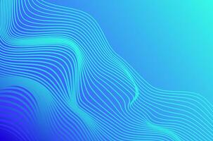 Dynamic line Blue neon wave stripes technology abstract background. Futuristic with motion and depth effect and copy space. vector