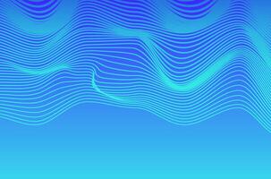 Dynamic line Blue neon wave stripes technology abstract background. Design Futuristic with motion and depth effect and copy space. vector