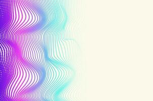 Dynamic big data colorful neon particle wave dots technology abstract background. Futuristic design with motion and depth effect and copy space. vector