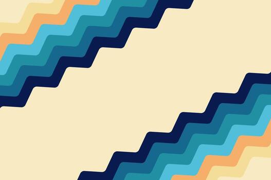 Geometric wavy rounded line striped with retro colorful. Retro style design template abstract background with copy space. vector