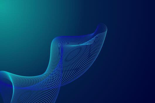 Abstract Futuristic line stripes line blue neon on gradient background. Tech, minimalist and modern concept with copy space. vector