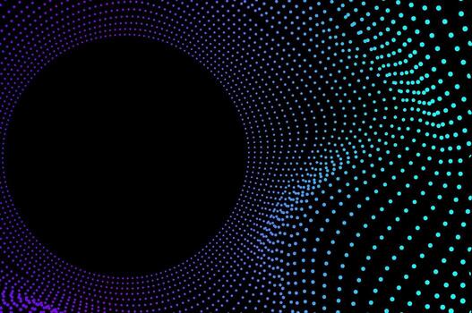 Science dust Tunnel Big data particle wave tech. Sound wave 3d concept abstract background with gradient color. vector