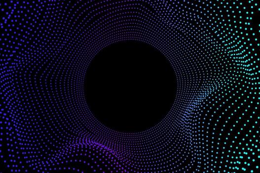 Science dust Tunnel Big data wave tech. Sound wave 3d abstract background with gradient color. vector
