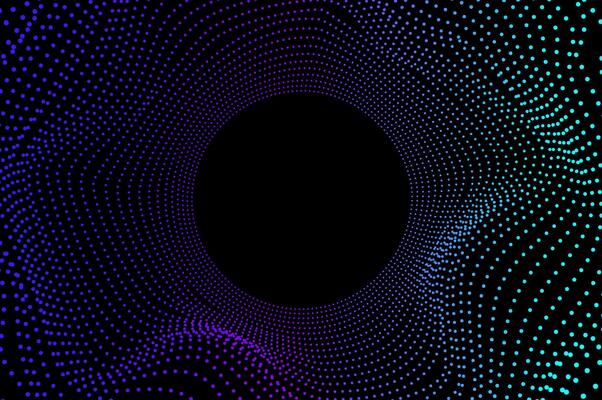 Science dust Tunnel Big data wave tech. Sound wave 3d abstract background with gradient color.
