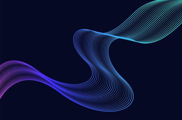 Abstract swirl stripes line colourful on black and white background. Luxury, bright and modern concept with copy space.