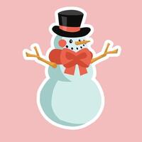 Snowman with a top hat vector