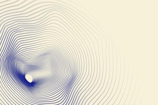 Circle line distortion, mesh, wavy abstract background. Tunnel, soundwave effect 3d blue retro design concept. vector