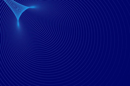 resumen azul circular túnel 3d antecedentes. concéntrico circulo estructura metálica tecnología, sonido ola, agujero de gusano geométrico cuadrícula modelo de neón azul línea. vector