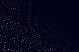 Mininalist Dynamic neon green particle wave line on dark blue abstract background. Abstract soundwave, data, tech visualization with space. vector