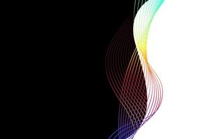 Minimal Abstract line stripes swirl colourful on black background. Luxury, bright and modern concept with copy space. vector