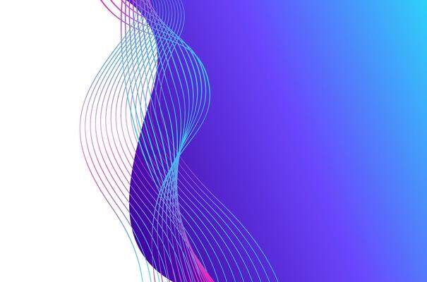 Abstract swirl stripes line neon blue on gradient background background. Luxury, bright and modern concept with copy space.